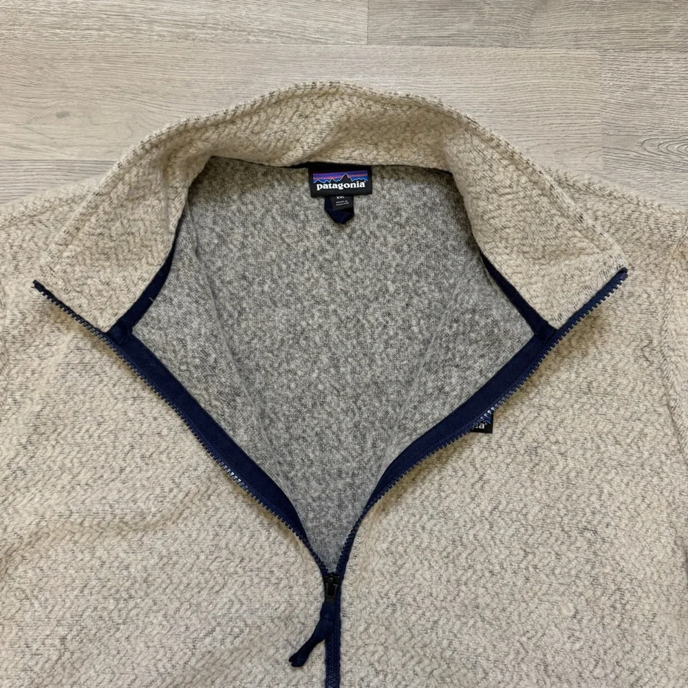 Patagonia Woolyester Fleece Jacket - Oatmeal Heather Men’s Size XXL - Picture 3 of 9